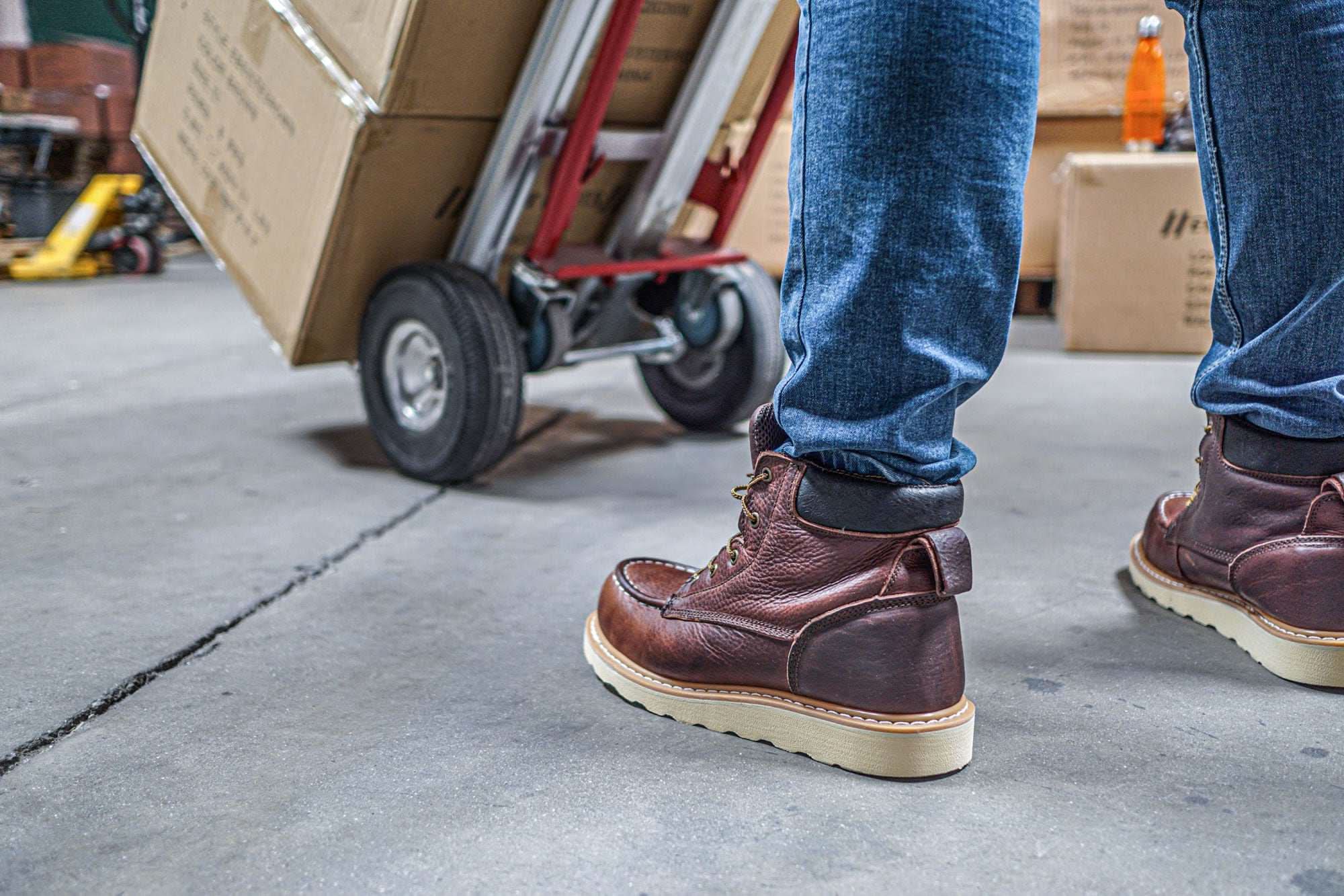 Ever Boots Corporation Miner Men's Steel Toe Moc Toe Work Boots Brown